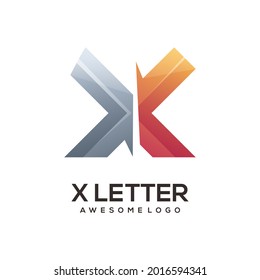 X letter Logo Gradient colorful Illustration