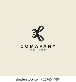 X letter logo hipster vintage retro monogram lettermark vector icon