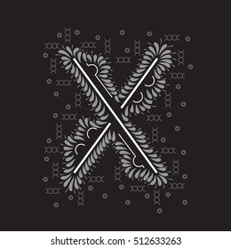 X letter logo icon design with semicircles elements. Initial monogram letter X for your design