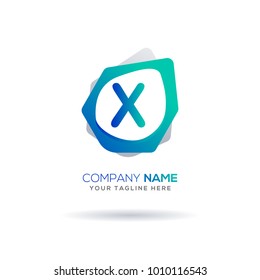 X Letter logo icon. Modern full color gradation design with unique shape for creative use. Vector illustration