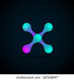 X letter logo icon template.Technology,network,digital,Vector Illustration