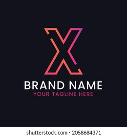 Logo de la letra X - logotipo moderno de la letra X