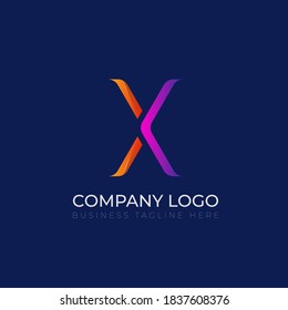 X letter logo. Modern minimal X letter logo design. Gradient X logo design template