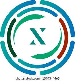 X letter logo with nice background