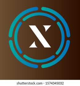 X letter logo with nice background