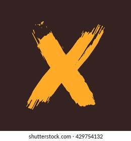X letter logo painted with a brush. 