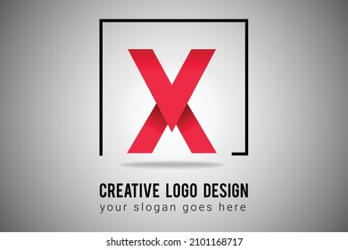 X Letter Logo in red gradient color Vector Icon. Creative X Letter Logo  Illustration.