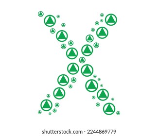 Plantilla de diseño vectorial de forma de logotipo de letras X