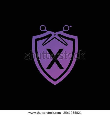 X letter Logo with Shield, X shield logo design template