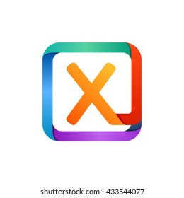 X letter logo in square. 