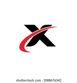 Logotipo de letra X con vector swoosh Monograma libre x