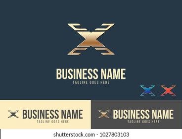 X Letter Logo Template Design Vector Illustration