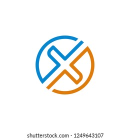 X letter logo template design icon vector illustration