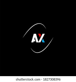 A X letter logo template design on black color background. ax monogram