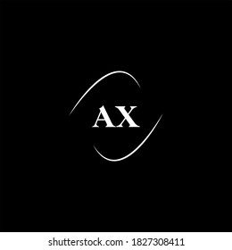 A X letter logo template design on black color background. ax monogram