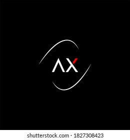 Diseño de una plantilla de logotipo de letra X sobre fondo de color negro. monograma de ax