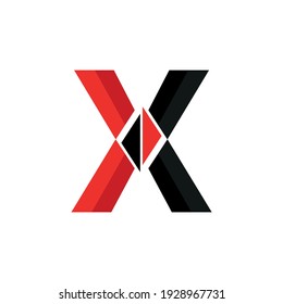 X letter logo template icon design with white background
