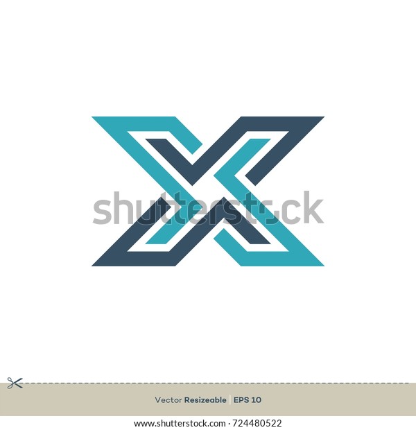 X Letter Logo Template Illustration Design Stock Vector (Royalty Free ...