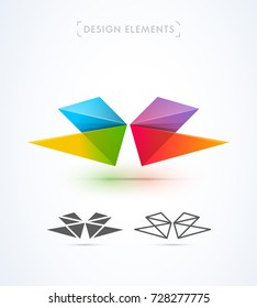 X letter logo template. Material design style. Vector abstract design elements