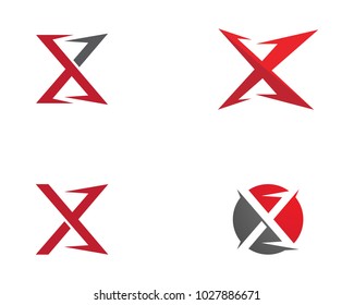 X Letter Logo Template vector icon illustration design