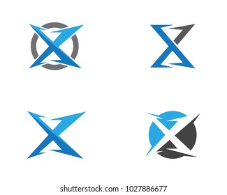 X Letter Logo Template vector icon illustration design