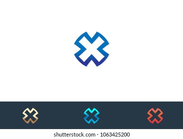 X Letter logo template vector icon illustration design