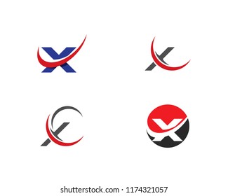 X Letter Logo Template vector icon design