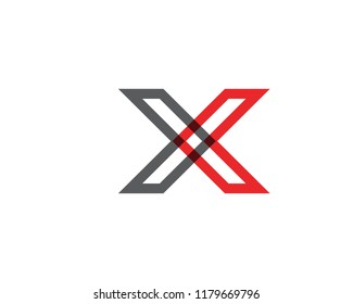 X Letter Logo Template vector icon illustration design