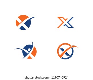 X Letter Logo Template vector icon design
