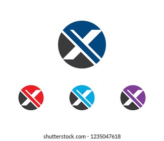 X Letter Logo Template vector icon design