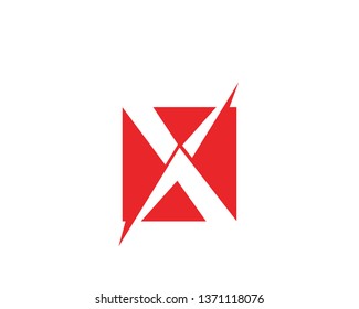 X Letter Logo Template vector icon illustration design