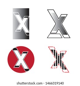 X Letter Logo Template vector icon design
