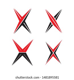 X letter logo template vector icon illustration design