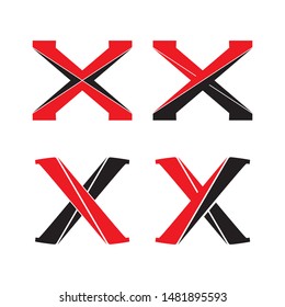 X letter logo template vector icon illustration design
