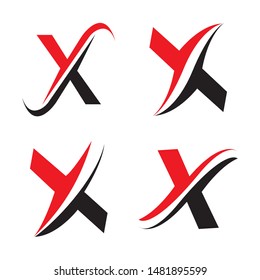 X letter logo template vector icon illustration design