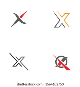 X Letter Logo Template vector icon illustration design