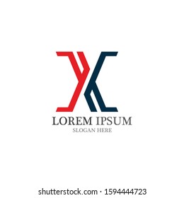 X Letter Logo Template vector icon illustration design