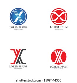 X Letter Logo Template vector icon illustration design