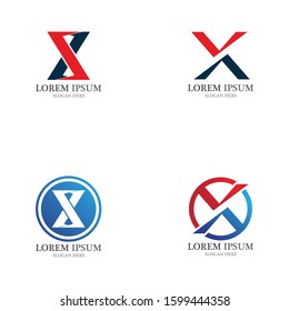 X Letter Logo Template vector icon illustration design