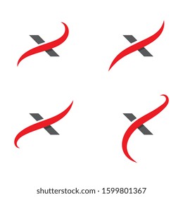 X Letter Logo Template vector icon illustration design