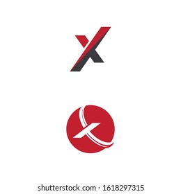 X Letter Logo Template vector icon illustration design