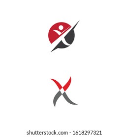 X Letter Logo Template vector icon illustration design