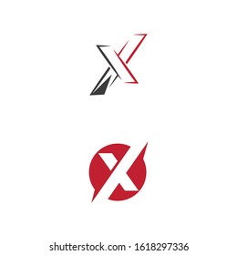 X Letter Logo Template vector icon illustration design
