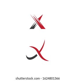 X Letter Logo Template vector icon illustration design