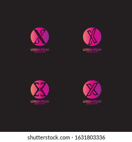 X Letter Logo Template vector icon illustration design