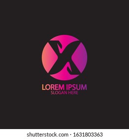 X Letter Logo Template vector icon illustration design