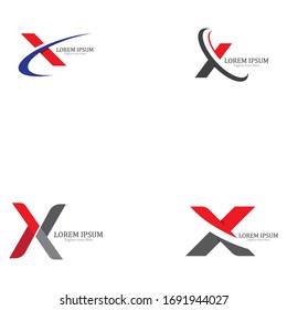 X letter logo template vector icon illustration design