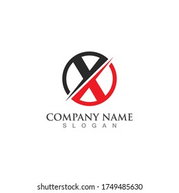 X Letter Logo Template vector icon illustration design