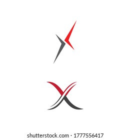 X Letter Logo Template vector icon illustration design