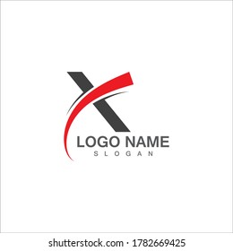 X Letter and X Logo Template vector illustration icon